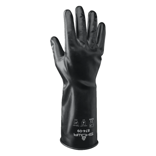 SHOWA 874 Chemical Resistant Butyl Rubber Gloves, Smooth Grip, 350mm