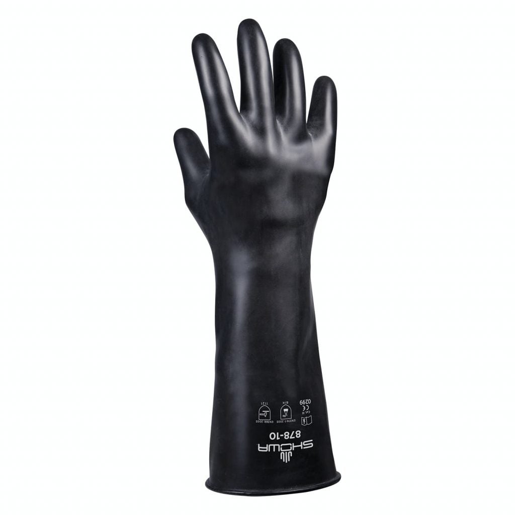 SHOWA® 878 Chemical-Resistant Unsupported Butyl Glove, Smooth Finish, 14", 25-mil