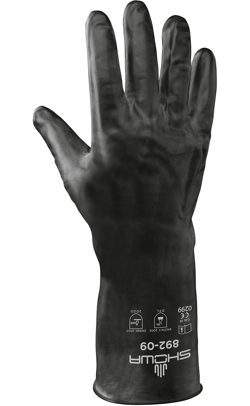 SHOWA 892 Viton Over Butyl Chemical Resistant Gloves, Acid & Hydrocarbon Resistant, 14"