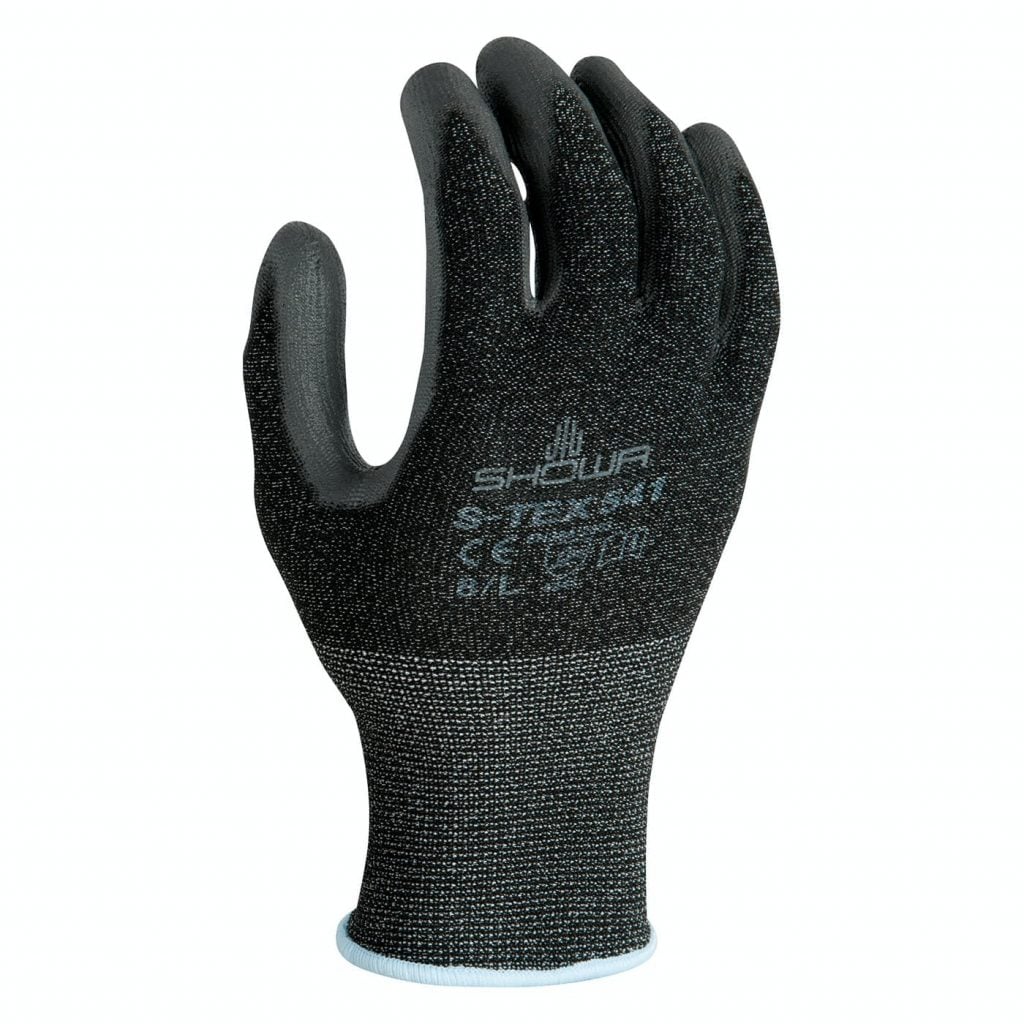 SHOWA® S-TEX® 541 Polyurethane Stainless Steel Cut-Resistant Glove, ANSI A4, Black/Gray