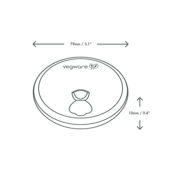 Vegware™ VLID79PG Compostable 79 Series Paper Hot Cup Lid (1000ct) - image 3