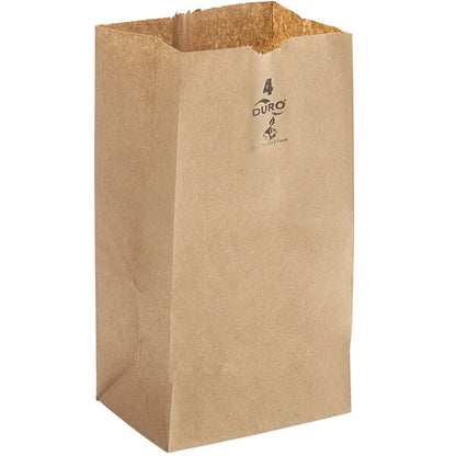 Duro Bag® Kraft 4# 18404 Dubl Life® Paper Bag, 5in x 3.12in x 9.75n (500/bndl)
