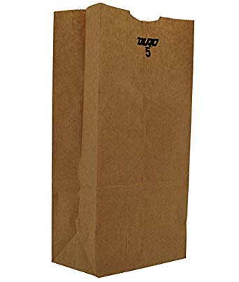 These Duro Bag® 5.25in x 3.43in x 10.93in Dubl Life® SOS 35# 5lb Kraft Paper Bags with gusseted flat bottom and thumb notch are reusable, recyclable, BPI® and FSC®  certified. Sold 500 per bundle. 
