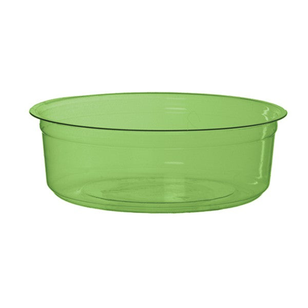 8oz round PLA deli container from the Veridian range, for salad bars, cold salads, deli items or fruit. A half-pint round tub for olives, dips, coleslaw and side salads at the deli counter.