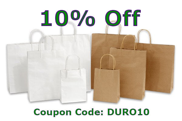 Duro Bag® Kraft 65# 87129 Dubl Life® Tote Paper Shopping Bag w/ Twist Handle, 16in x 6in x 12in (250/bndl)