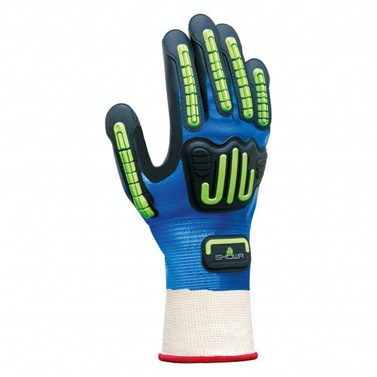 SHOWA® 377-IP Nitrile Foam Impact-Resistant Glove w/ Bumper Guards, Blue/Black