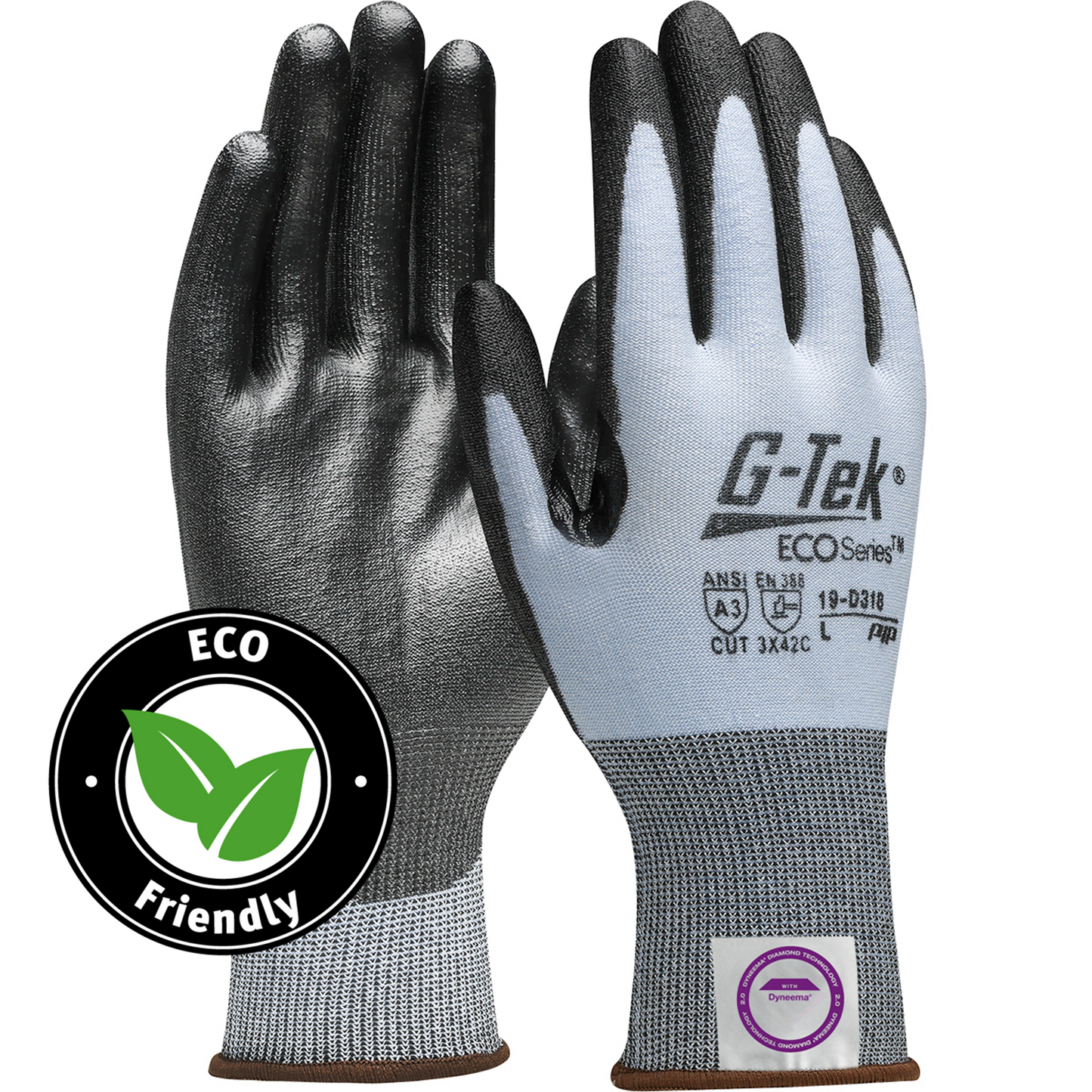 Eco-friendly PIP® G-Tek® 19-D318 ECOSeries™ PU Coated A3 Bio-Based Safety Gloves