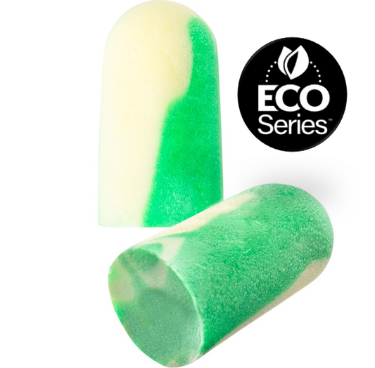 The Mega Bullet™ BioSoft™ BSF-1B ear plug foam material provides the same fit and performance as conventional polyurethane or PVC materials, but with a lower carbon footprint. This innovative technology not only reduces emissions during manufacturing, but it contains bio-based materials making BioSoft™ more environmentally friendly at end of use