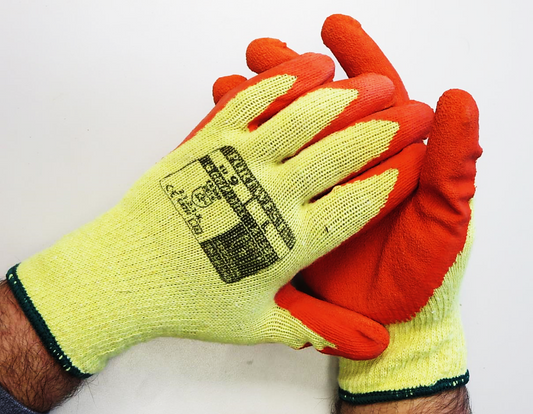  These highly breathable Portwest® A150 Hi-Vis Industrial Work Gloves feature a 10-gauge breathable seamless string knit glove constructed with environmentally recycled yarn and with contrasting crinkle latex coated palms for unmatched grip and enhanced signaling.
