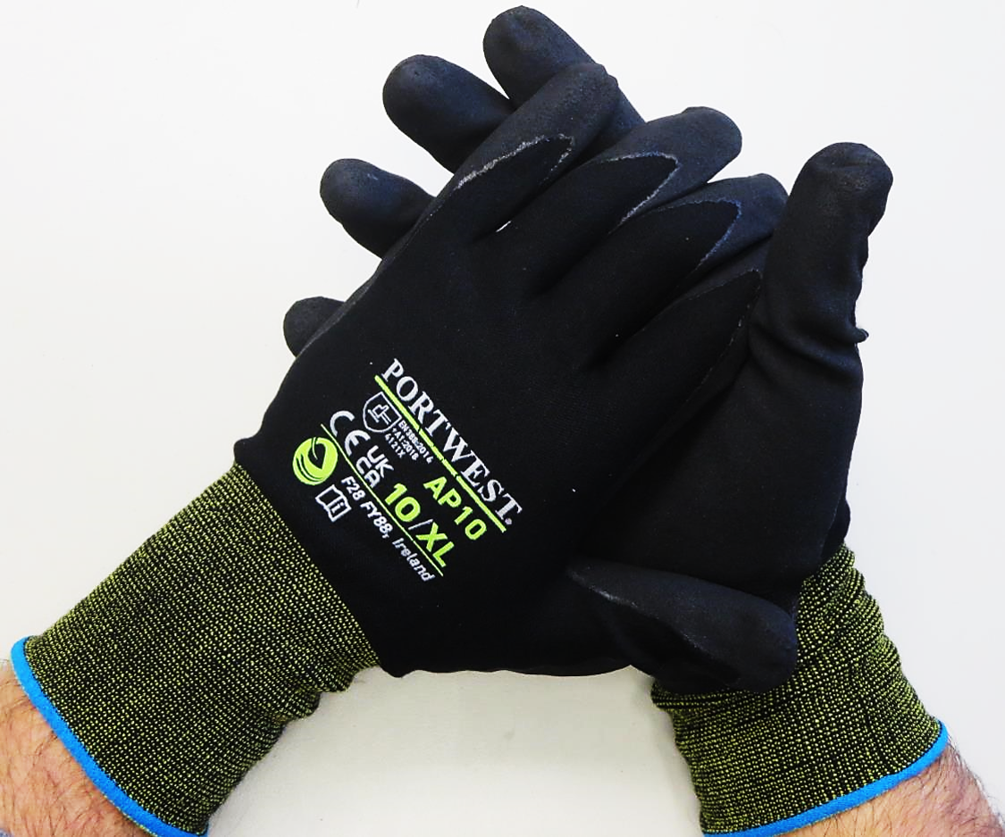 Portwest® Planet Eco-friendly AP10-NPR15 Foam Nitrile Coated Work Gloves are constructed with an antimicrobial glove shell featuring sustainable bamboo fiber that's highly absorbent! 