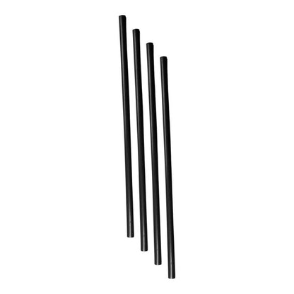 StrawFish® 6237063 Unwrapped Cocktail Straw, 5.75in x 6mm - Black