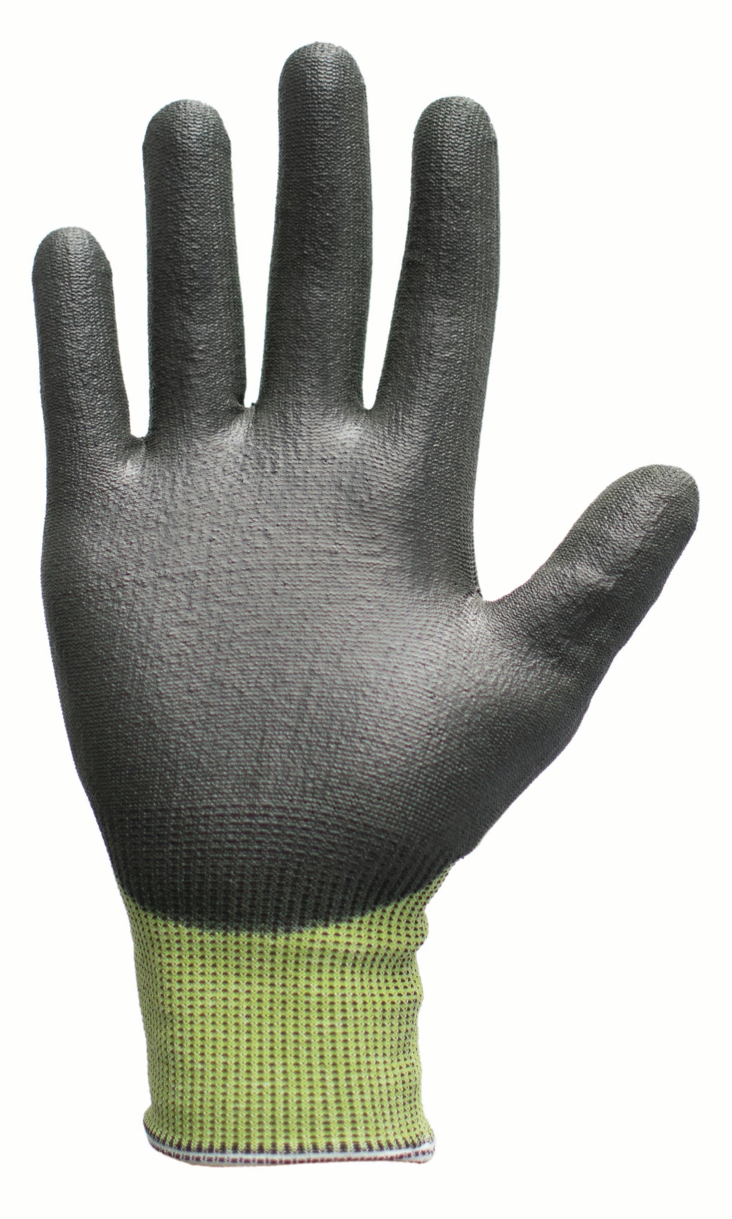 This Eco-friendly Traffi®TG7360 X-Dura LXT® Ultrafine Polyurethane Coated Green 18-gauge Cut Level A6 Safety Gloves are Carbon Neutral Certified, repels water and oil while providing touchscreen compatibility.