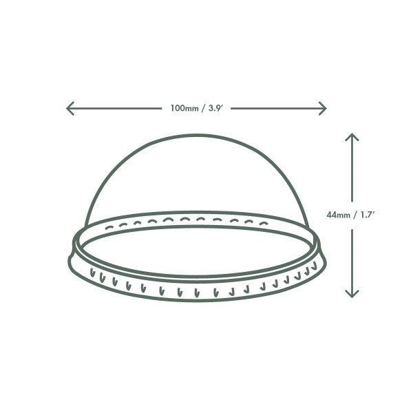 Vegware™ 96-Series compostable Cold Cup Dome Lids are made from eco-friendly plastic alternative. Independently certified to break down in 12 weeks.