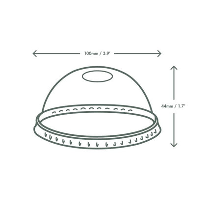 Vegware™ 96-Series compostable Cold Cup Dome Lids are made from eco-friendly plastic alternative. Independently certified to break down in 12 weeks.