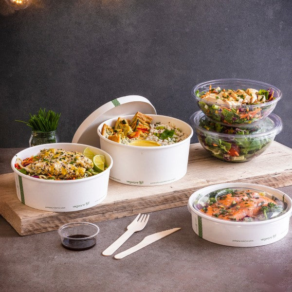 Vegware™ RSC-48G Compostable 48oz PLA-Lined Paper Food Bowl, 185 Series (300ct) - image 2