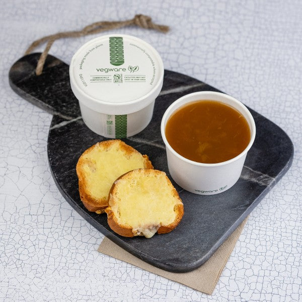 Vegware™ VLID115PG Compostable 115 Series Vented Paper Soup Lid (500ct) - image 2