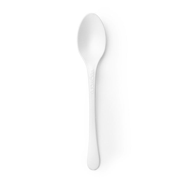 Stylish CPLA teaspoon for hot or cold desserts, samples and drinks. Small spoon, big job: ideal for gelato tastings, coffee bars and dessert samples, and it handles hot drinks up to 185F.