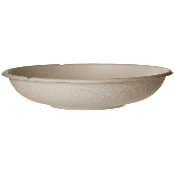 24oz molded fiber coupe bowl. A wide 24oz coupe for grain bowls and warm pasta that holds its shape without plastic liners or PFAS.