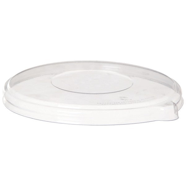 Clear lid for 24, 32 and 46oz molded fiber coupe bowls. One clear lid for three bowl sizes: it closes 24, 32 and 46oz Nourish coupe bowls for takeout and delivery.