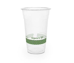 Vegware™ 96-Series compostable 20-oz Standard Cold Beverage Cups are made from PLA -an Eco-friendly plastic alternative independently certified to break down in landfill within 12 weeks.