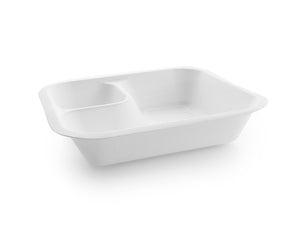 Made from from reclaimed sugarcane, these spill-proof compostable 18-ounce size 4 Bagasse gourmet dipping bases are good for hot or cold food and they're very sturdy and attractive.