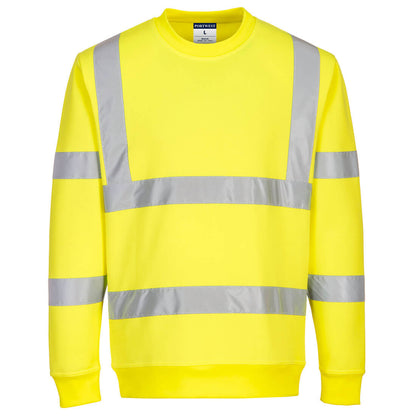 Portwest® Planet EC13 ECO Hi-Vis Sweatshirts with reflective tape are made with environmentally friendly recycled polyester and P.E.T. fibers certified to ANSI/ISEA 107 after 50x washes.