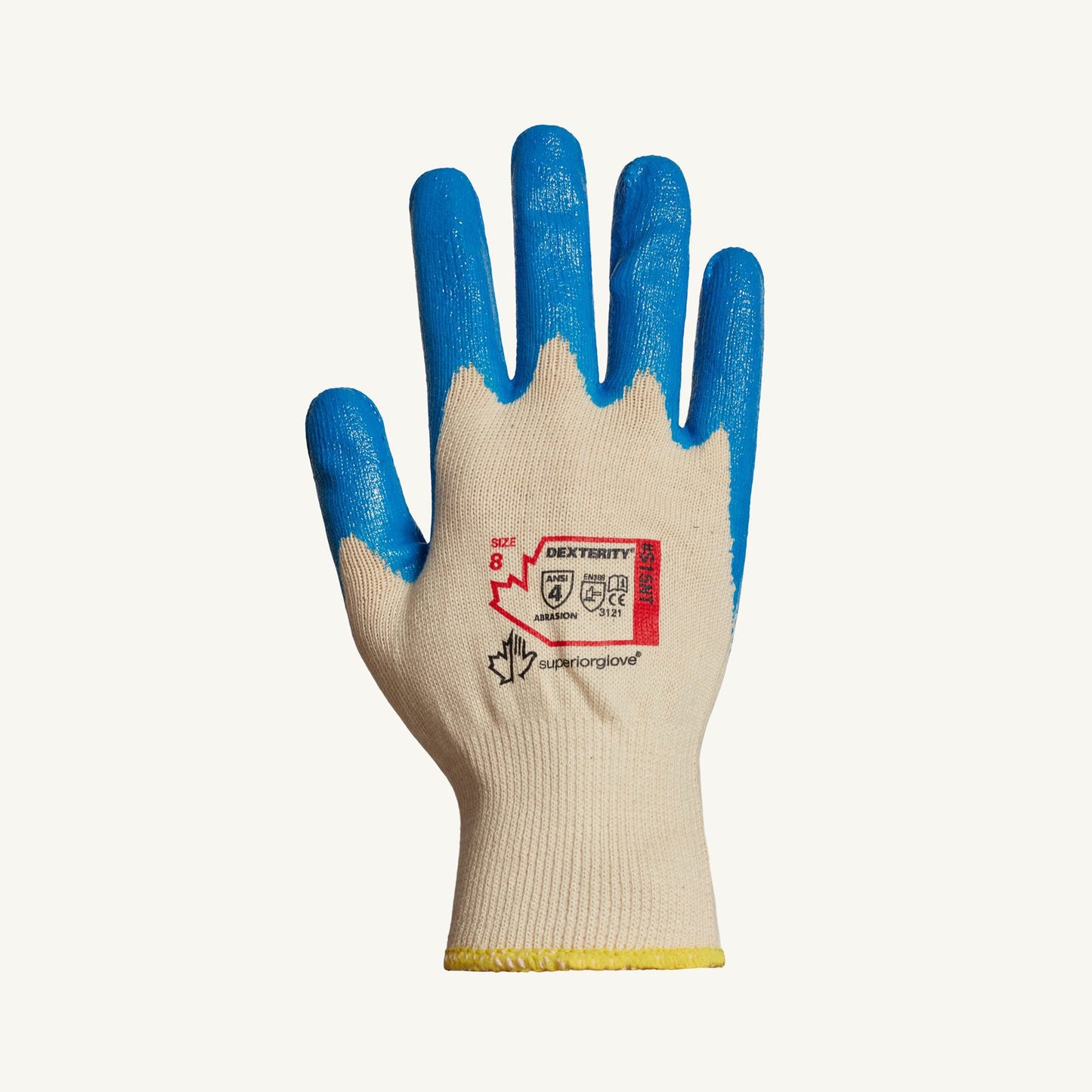 Superior Glove® Dexterity® NT 15-gauge Cotton Knit with Nitrile Palms are 100% biodegredable and provides superior abrasion and puncture resistance.