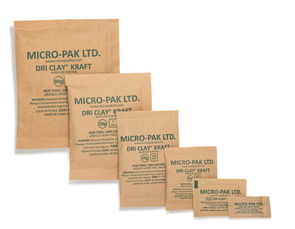 Micro-Pak® Dri Clay® Kraft All-Natural 1 Gram Clay Desiccant Packet is Biodegradable in Landfill and Outperforms Silica Gel & Calcium Chloride Moisture Absorbers
