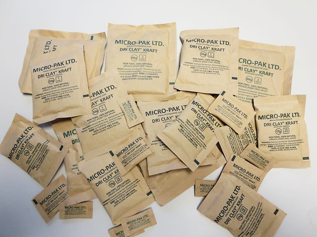 Micro-Pak® Dri Clay® Kraft All-Natural 1 Gram Clay Desiccant Packet is Biodegradable in Landfill and Outperforms Silica Gel & Calcium Chloride Moisture Absorbers
